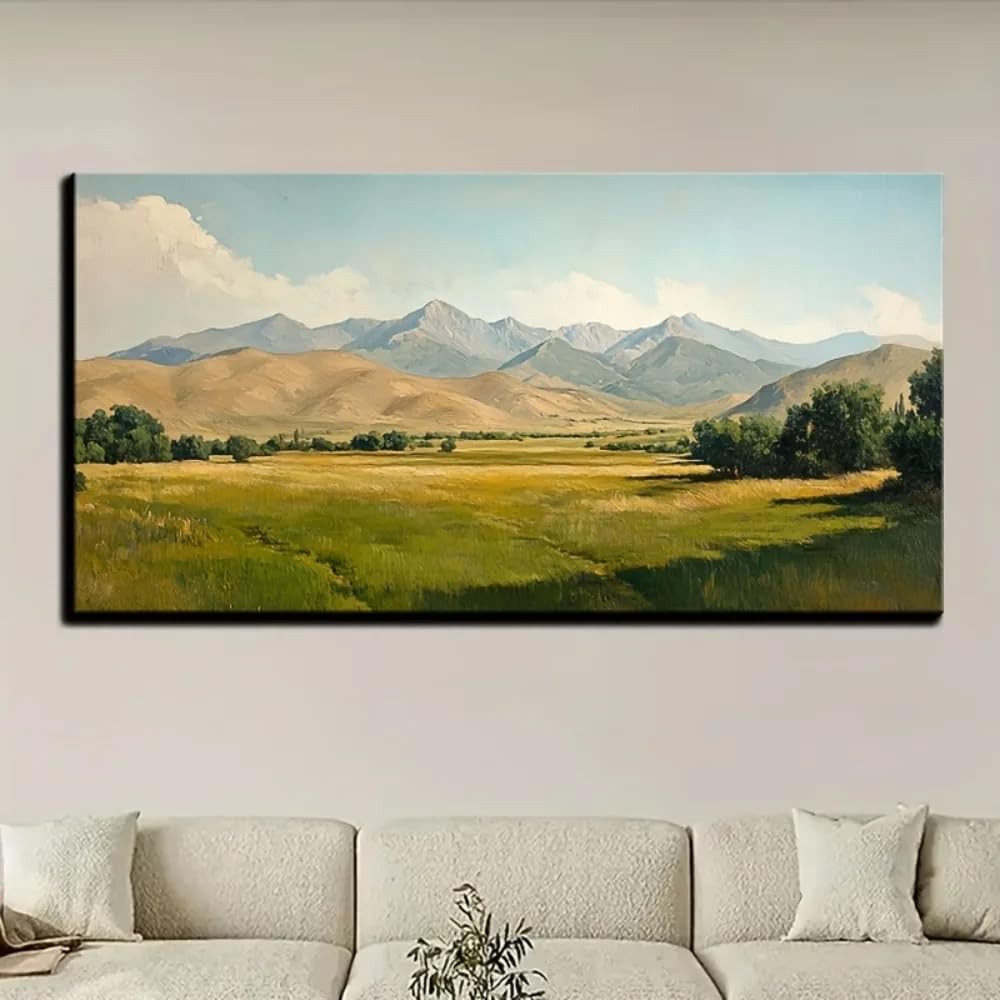 GOSRD Canvas Prints Poster Retro Wall Decoration, Landscape Painting Picture For Living Room Bedroom Office Home Interior(70X140cm/Frameless)
