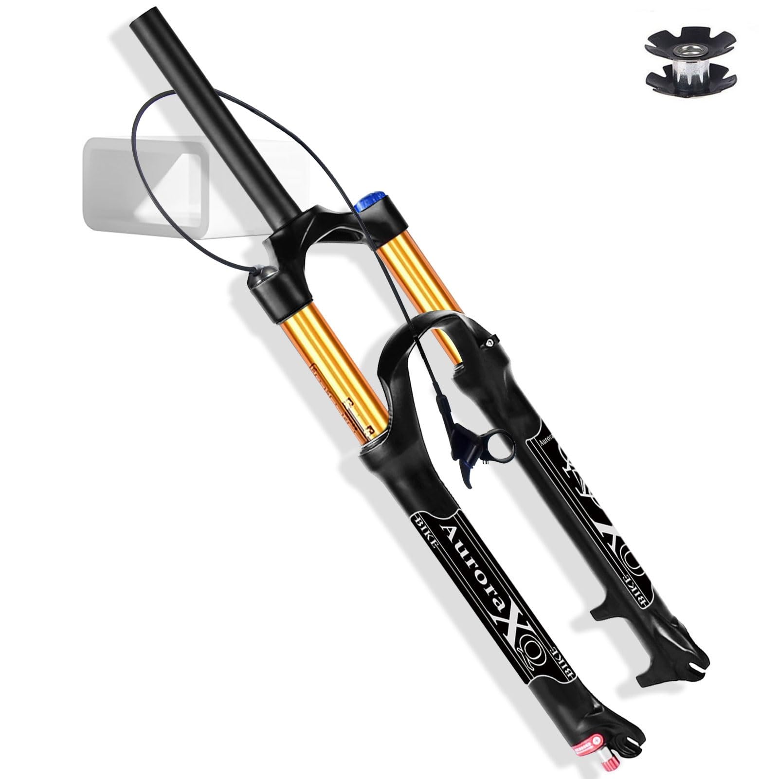 XGSUZNE AuroraXQ 120mm Travel 26 27.5 29 Inch Mountain Bike Fork, Straight/Tapered Rebound Adjust Magnesium Alloy Bicycle Front Forks for MTB