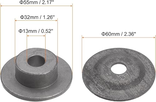 Miniatura 2 de HARFINGTON 2 unids Banco amoladora Arbor arandela brida 1.26 "OD x 0.52" ID de acero al carbono piezas de herramienta para amoladora de banco