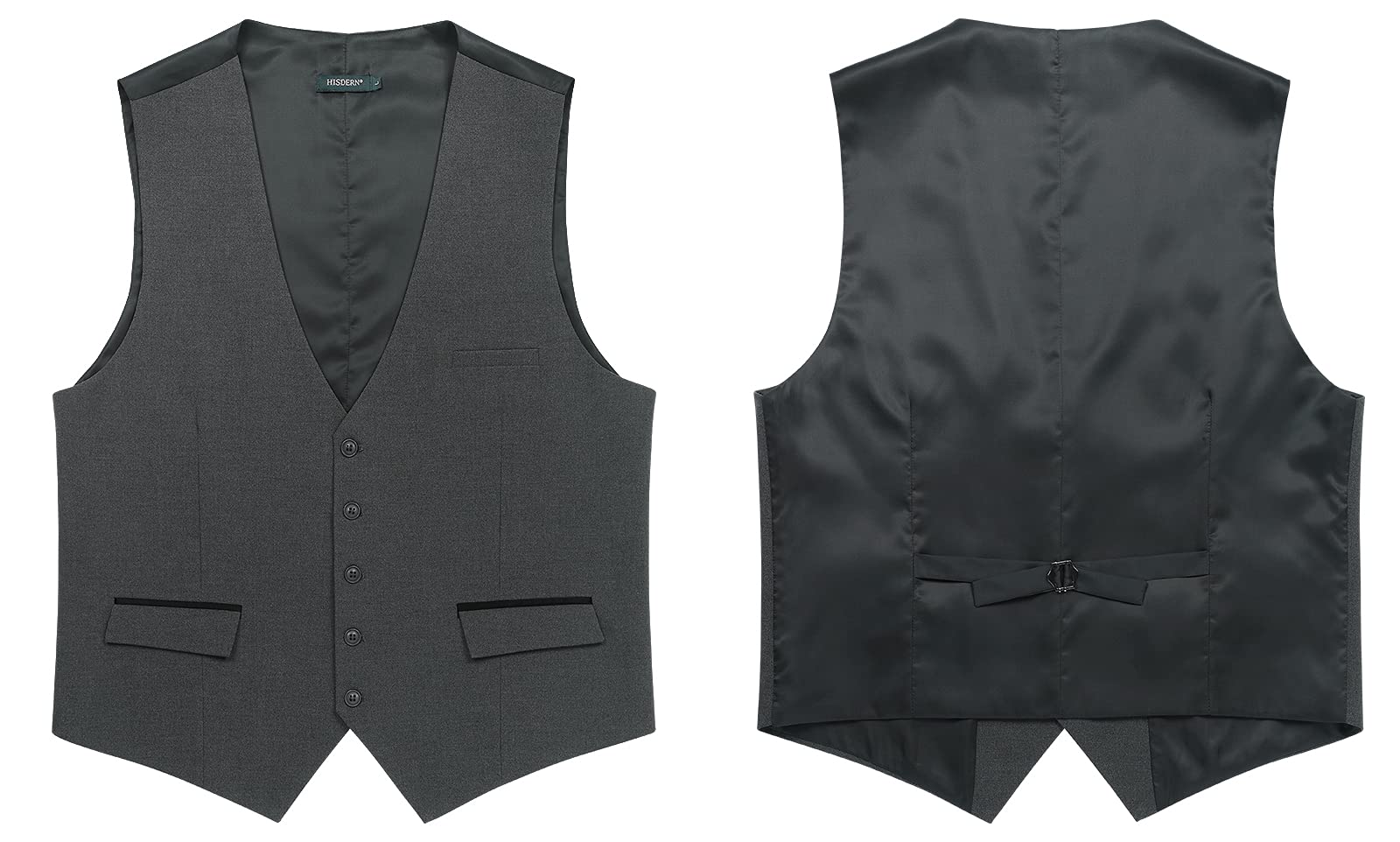 HISDERN Gilet Costume Homme Formel Classique Casual Gilets sans Manche Homme pour Mariage Business Parti Coton Vest