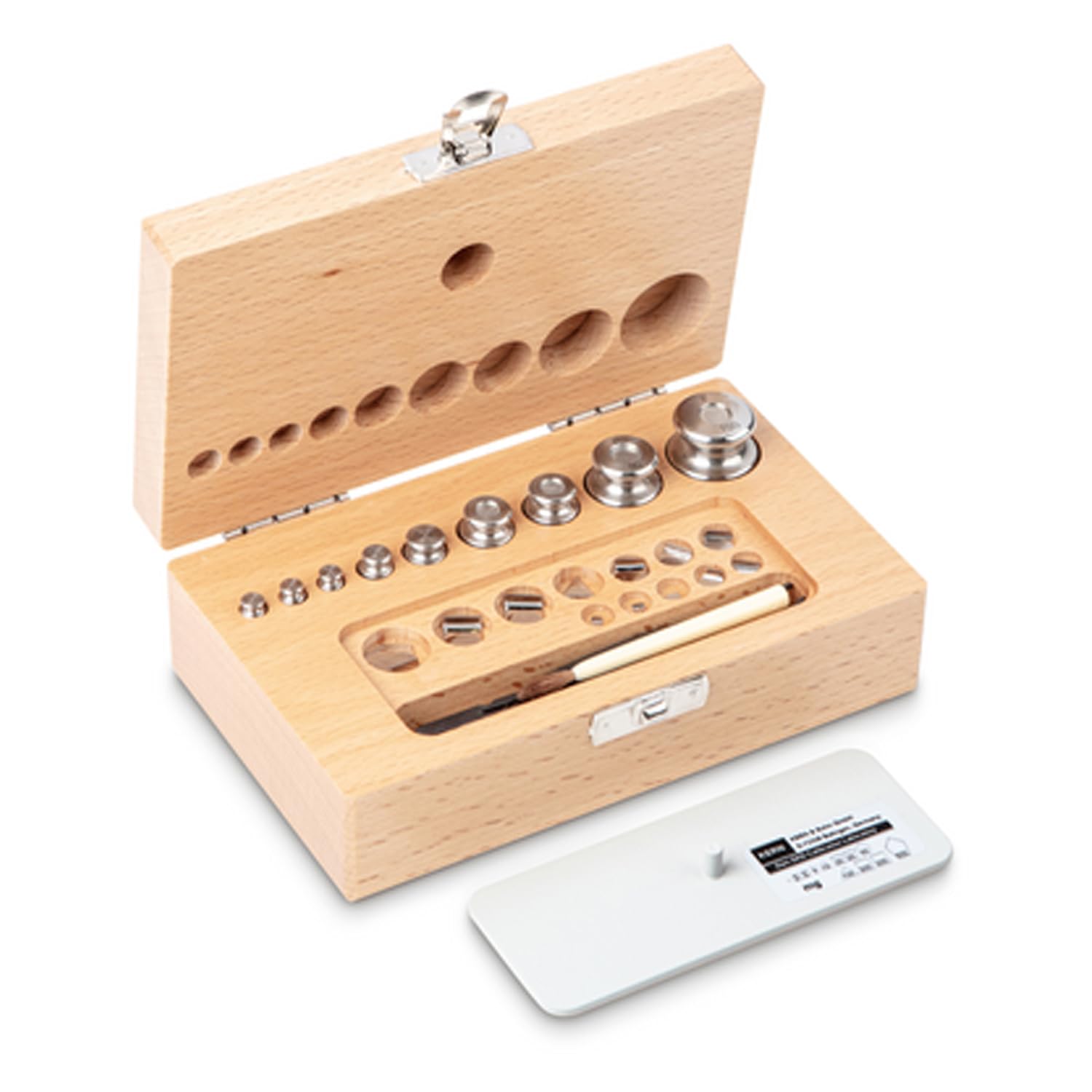Kern 333-03 1 mg-100 g F2 Class Set of Weight in Wooden Box with Finely Turned Stainless Steel