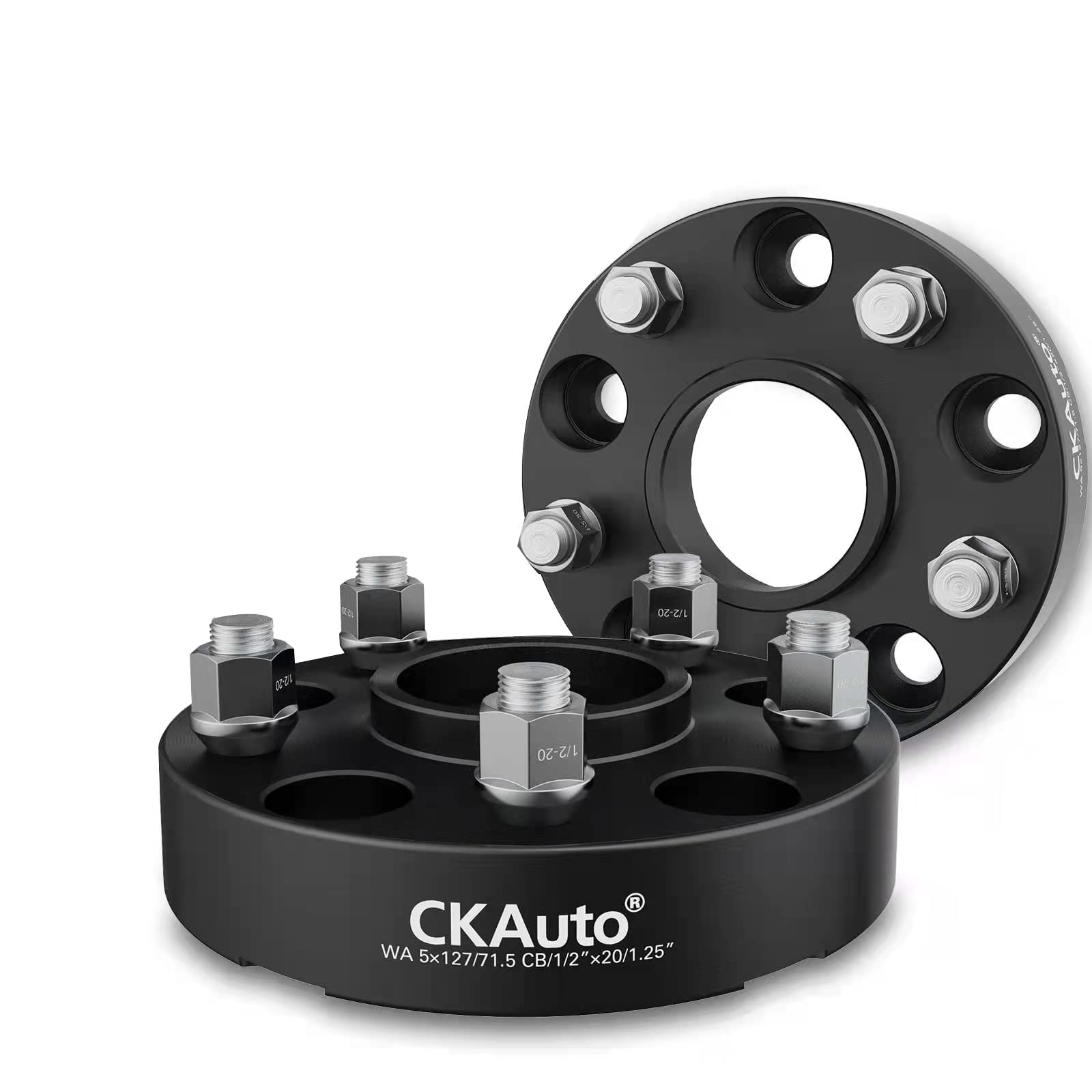 Photo 1 of CKAuto 2 Pack 5x5 Hub Centric Wheel Spacers, 1.25" 5x127mm Wheel Spacers, 71.5mm Center Bore with 1/2" Studs 1.25'' Thick / 2 pack