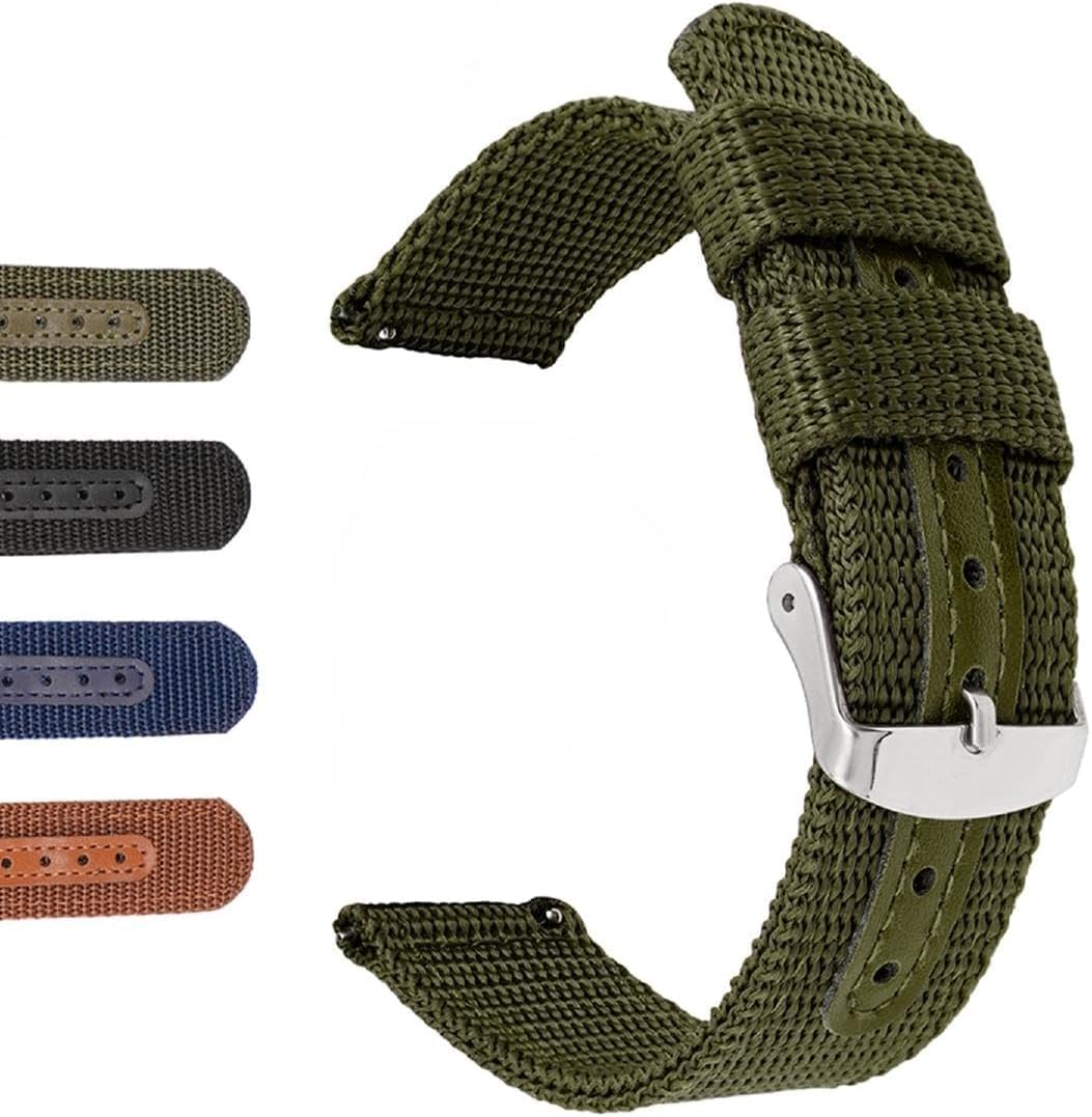 Uhrenarmband Nylon-uhrenarmband Schnellverschluss Canvas-Band 18–24 Mm, Brown, 24mm