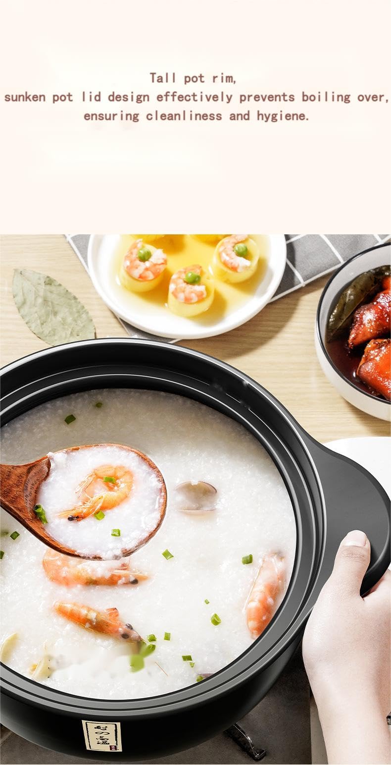 KOOLASA Ceramic Round Casserole with Lid,Ceramic Stew Pot,Chinese Soup Stewing Pot Kitchen Cookware-Non-Stick,Heat Resistant 2.6L - Image 4