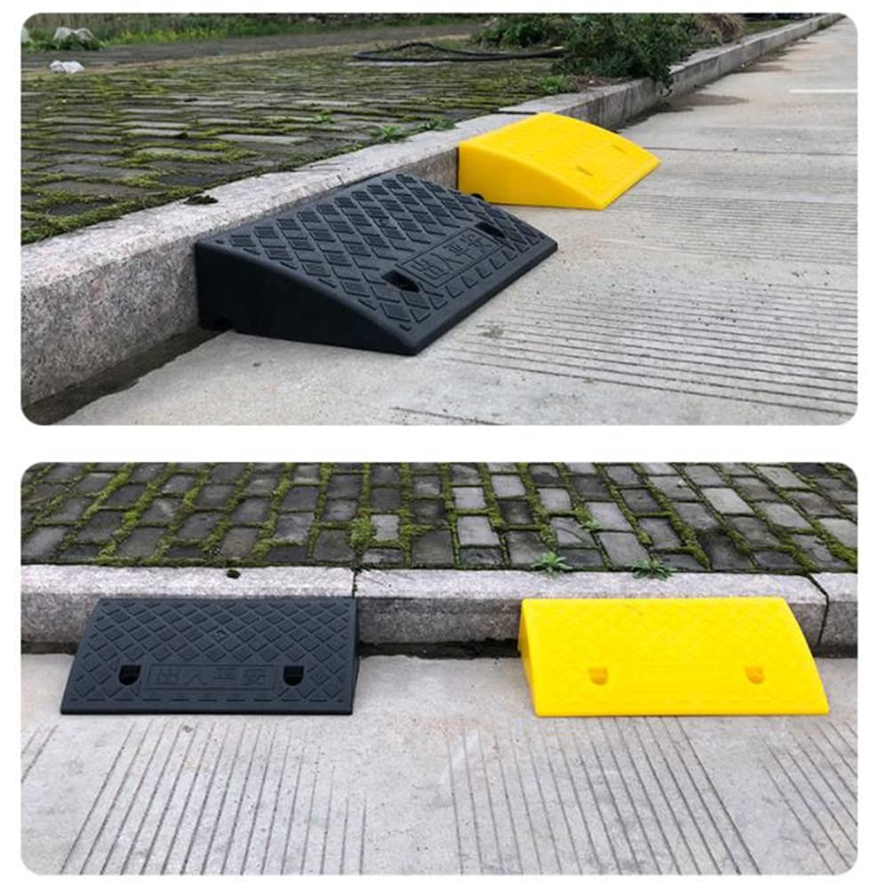 Rampas De Umbral Portátiles 3-22cm Alto, Rampa De Acceso para Automóviles De Carga Alta, Rampas De Bordillo Antideslizantes para Silla De Ruedas Scooter Coche(Black,50x38x16cm)