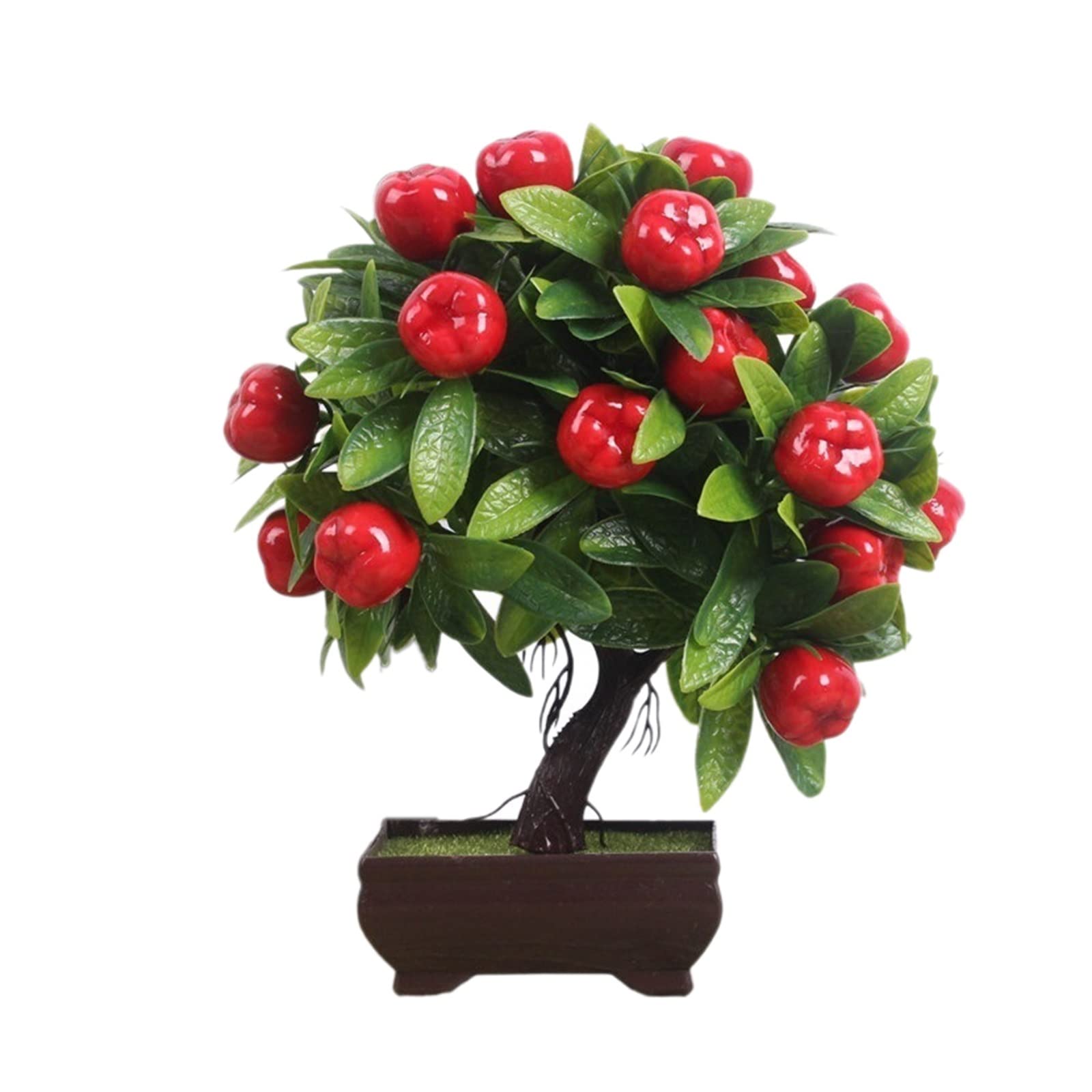 HCZKIUJY Artificial Bonsai Tree Artificial Plants Bonsai Orange Peach Fruit Tree Potted for Home Living Room Decoration Flower Set Fake Plant Decoration (D)