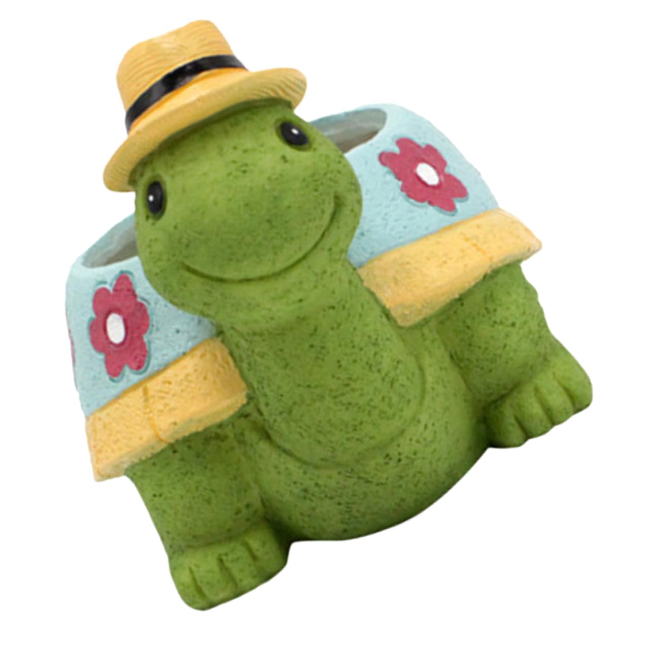 BESTonZON 5 Stück Schildkröten Sukkulenten Harz mit Abflussloch Niedliche Gartendeko für Pflanzen Tierförmiges Pflanzgefäß für für Gartenliebhaber
