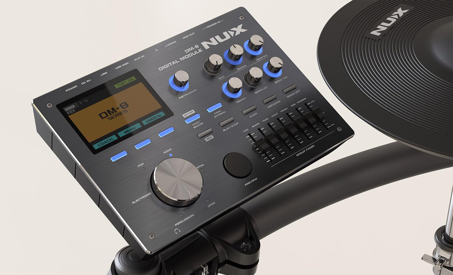 Nux DM-8 E-Dum elektronisches Schlagzeug Drumset + keepdrum Zubehör-Set