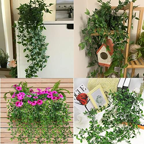 Artificial hanging plant Artificial Potted Plant artificial decorative plant hanging artificial plant fake plant for Indoor/Outdoor Decoration, Hanging Plants (deep green)
