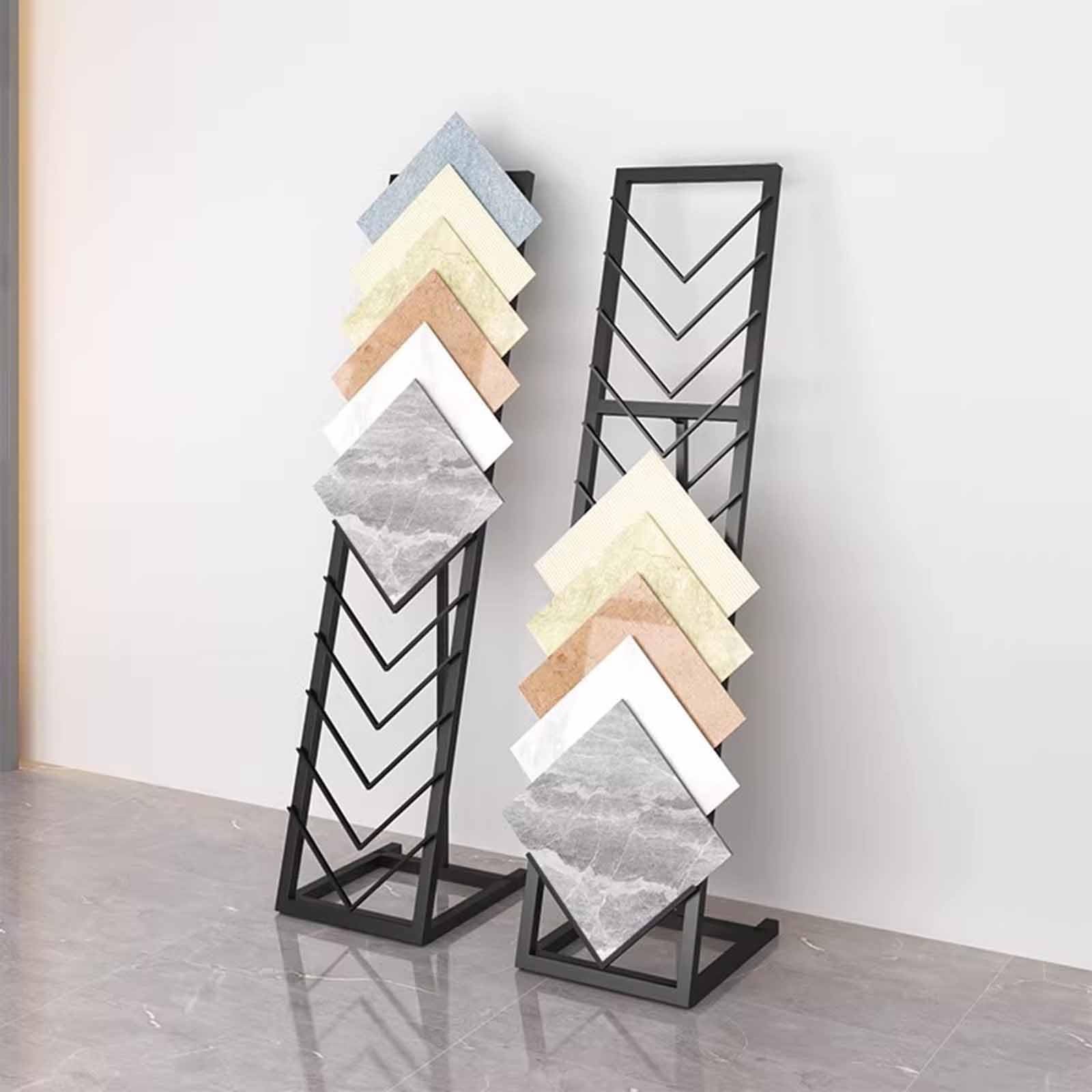 Cremagliere per marmo e piastrelle Portacampioni da pavimento in legno con 24 slot per schede, Campione commerciale indipendente porta stand per negozi centri commerciali, Rack di stoccaggio per skate