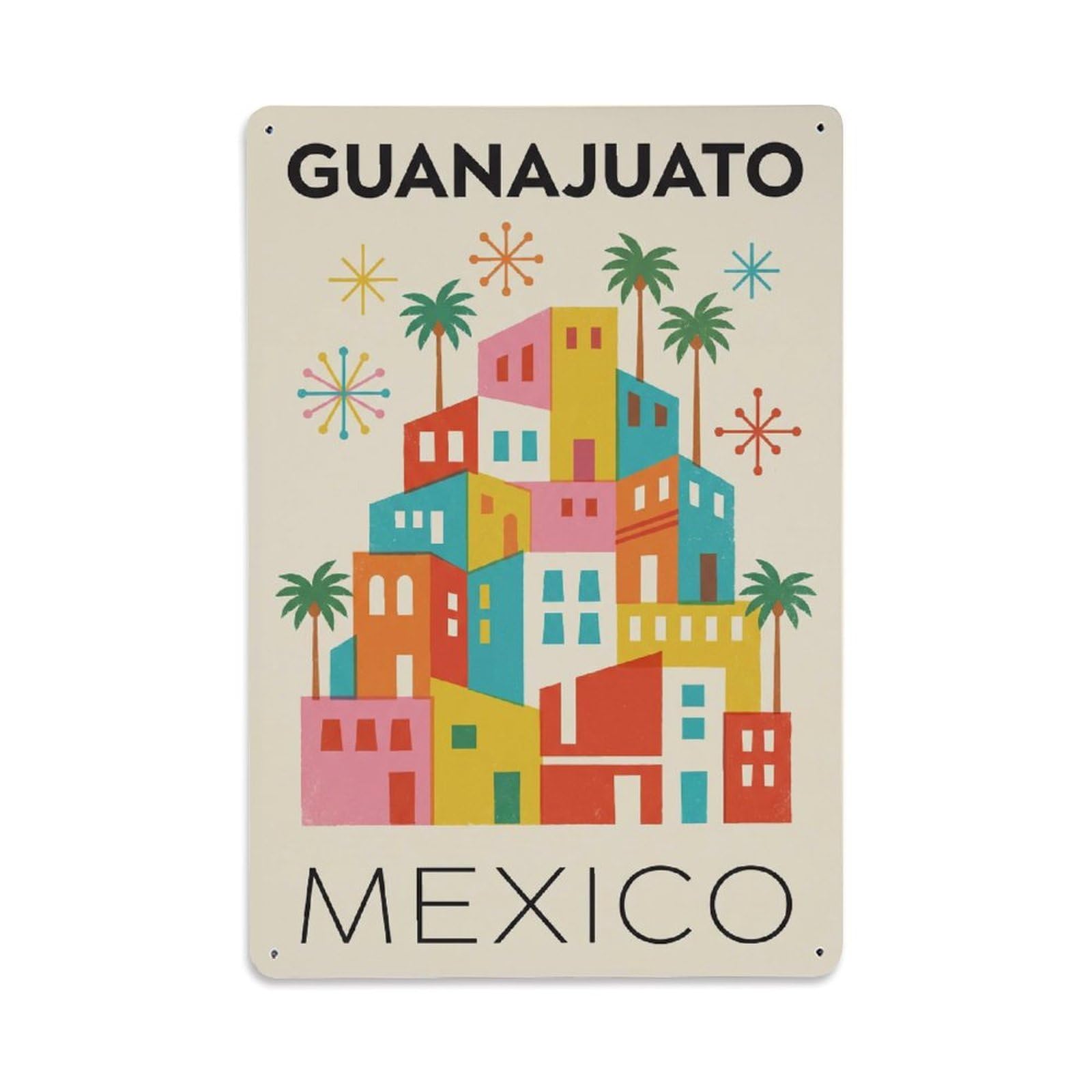 Xanthor Style Retro Mexico Guanajuato Travel Metal Tin Sign