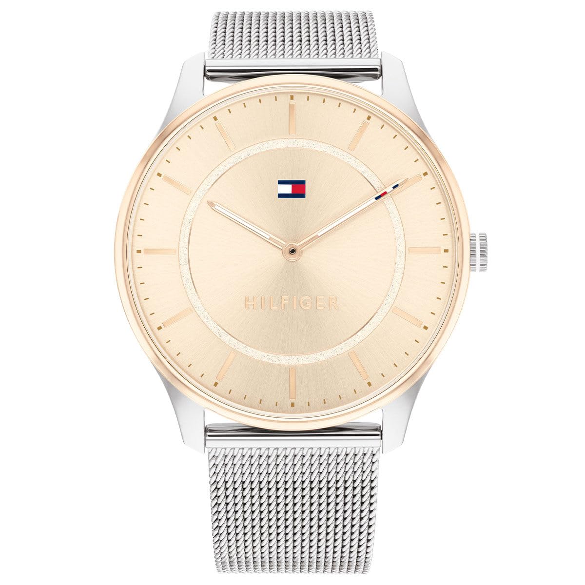 Tommy Hilfiger Reloj Analógico de Cuarzo para Mujer con Correa de Malla de Acero Inoxidable Plateada - 1782530