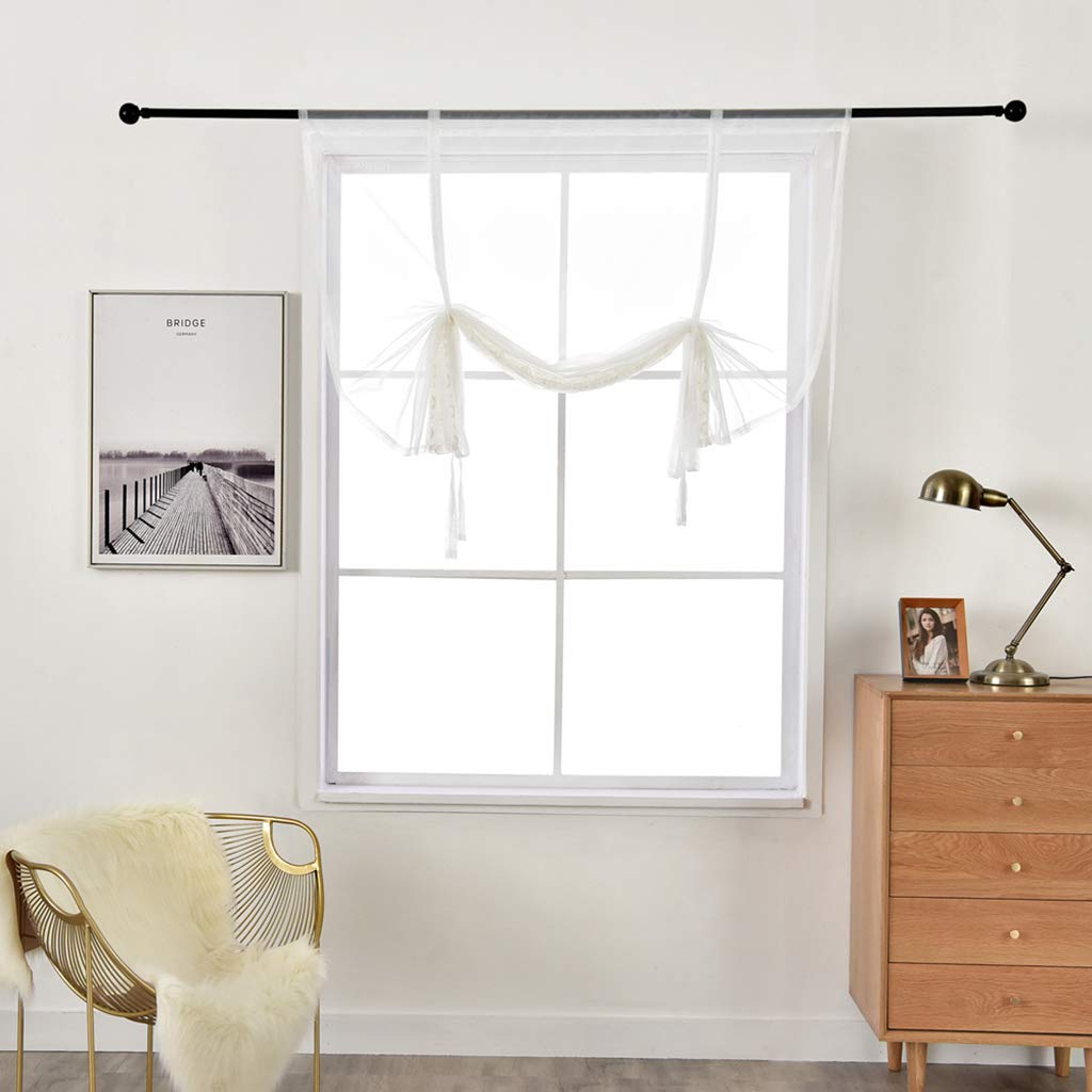 SIMPVALE Rideaux Romain Kaki 100x120cm, Brodés Floral Store Romain, Décoration Intérieur Fenêtre Rideaux Voilages Chambre Salon Cuisine Balcon