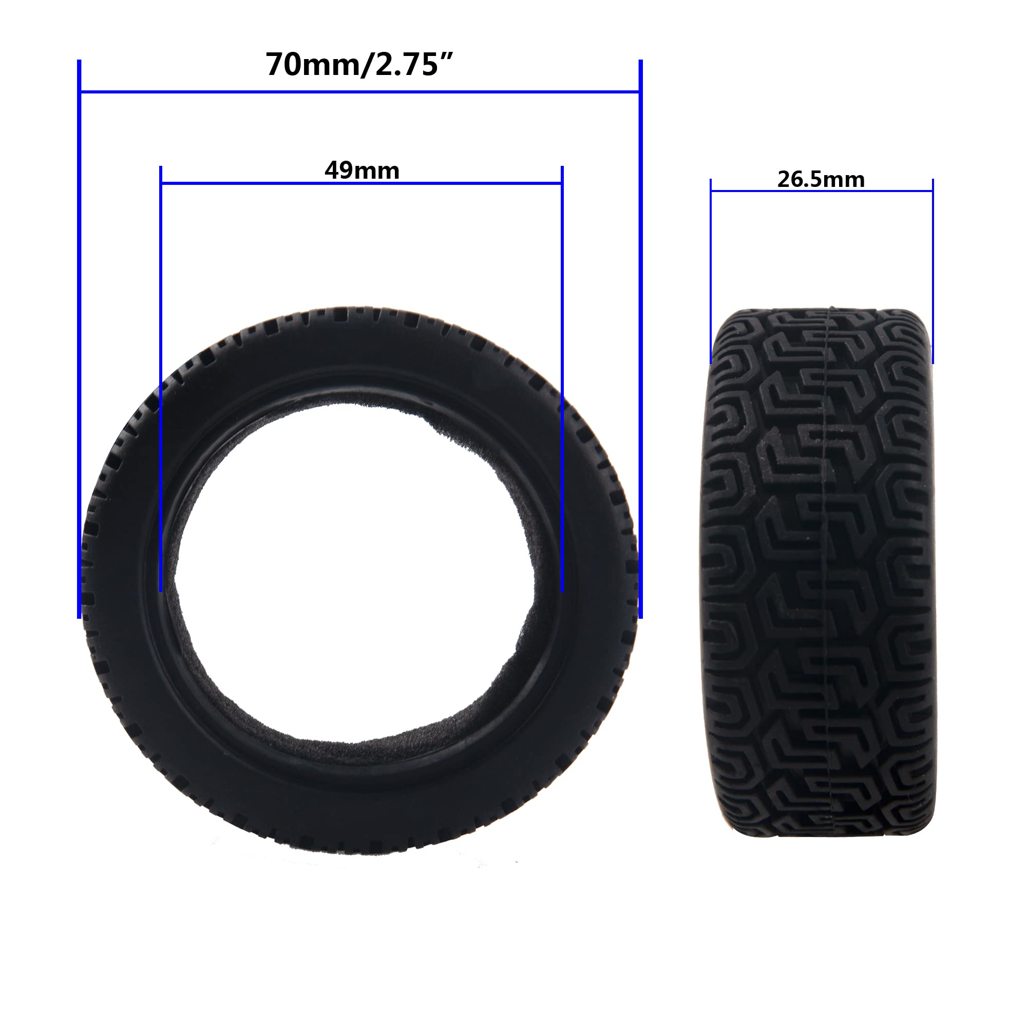 RC 12 mm sześciokątne felgi i gumowe opony kompatybilne z HSP Tamiya HPI Kyosho 1/10 On-Road Touring Car WLtoys 1/14 144001 Traxxas 1/16 Slash RC 1/18 A959B Buggy (czerwony)