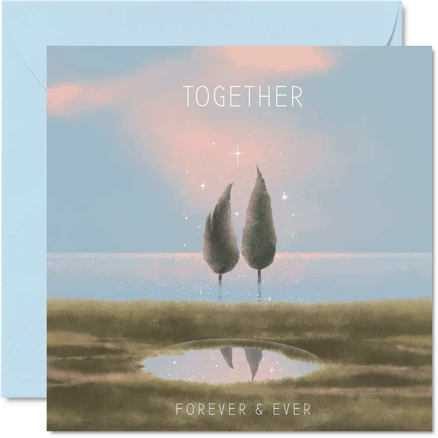 Together Forever Valentine's Card - Love Anniversary Card For Him/Her With Kraft Envelope