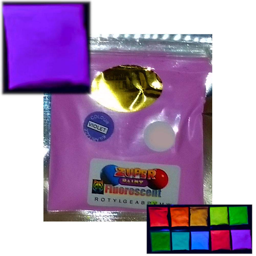 Fluorescent Neon Ultraviolet UV Blacklight Glow Powder - Choose from 10 Colours (100g Violet)