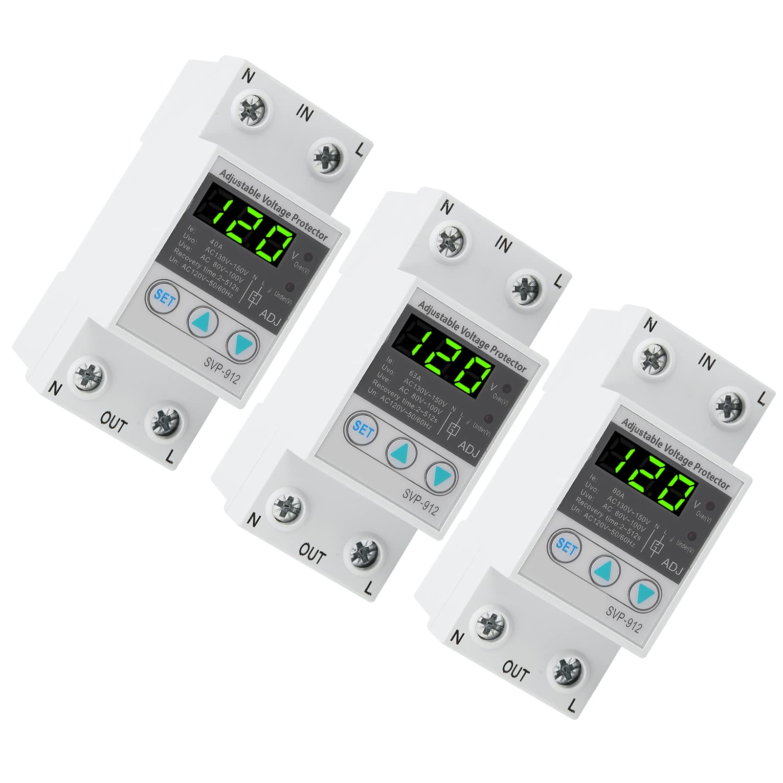 Current Protector Automatic Reset Switch Adjustable Self?Recovery Under Voltage 120VAC (80A)