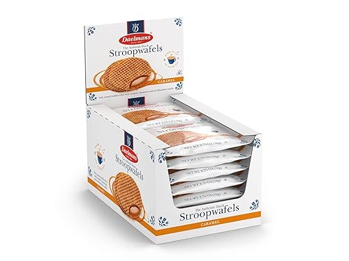 DAELMANS Stroopwafels, gofres holandeses suaves tostados, caramelo, bocadillo de oficina, tamaño jumbo, lácteos kosher, auténtico hecho en Holanda,