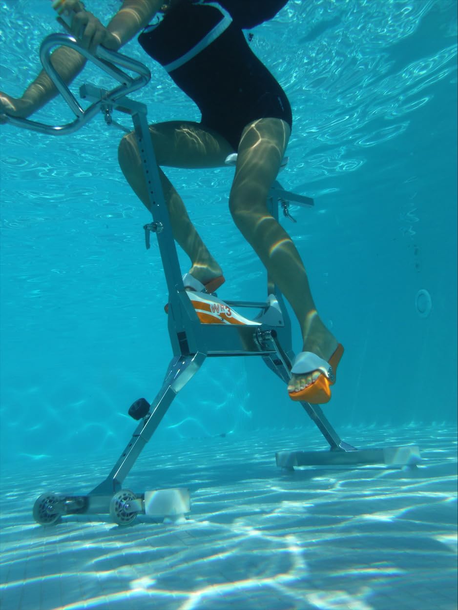 Waterflex WX-WR3 - Aquabike - Aquabike Bien-être - Système Innovant Click & Turn - Pour une Position Verticale, Évite les blessures - Blanc / Orange
