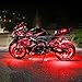 2nd Gen Premium Red 8 Pod 2 Strip LED Motorcycle Engine & Ground Neon Accent Light Kit with 4-key Remote for Harley Davidson Honda Yamaha Suzuki Kawasaki Ducati Indian Victory …