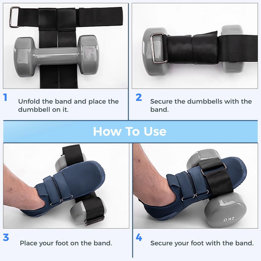 Nylon-Fuß- und Knöchelriemen für Tibialis-Training, 2er-Pack, verstellbare Hantelbandagen, Kraft-Beintrainer mit Verschluss