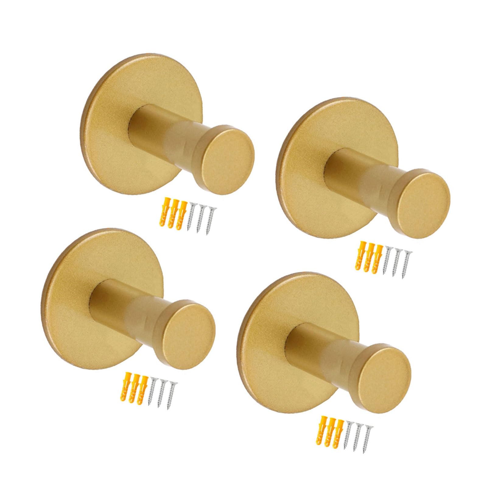 Elnwnnkc Sand Gold With Expan 4Pcs Wall Mounted Coat Hook Stainless Steels Wall Hook Towel Hanger Metal Single Coat Hat Hanger Hardware Enduring Towel For Hat Clothing Metal Hardware