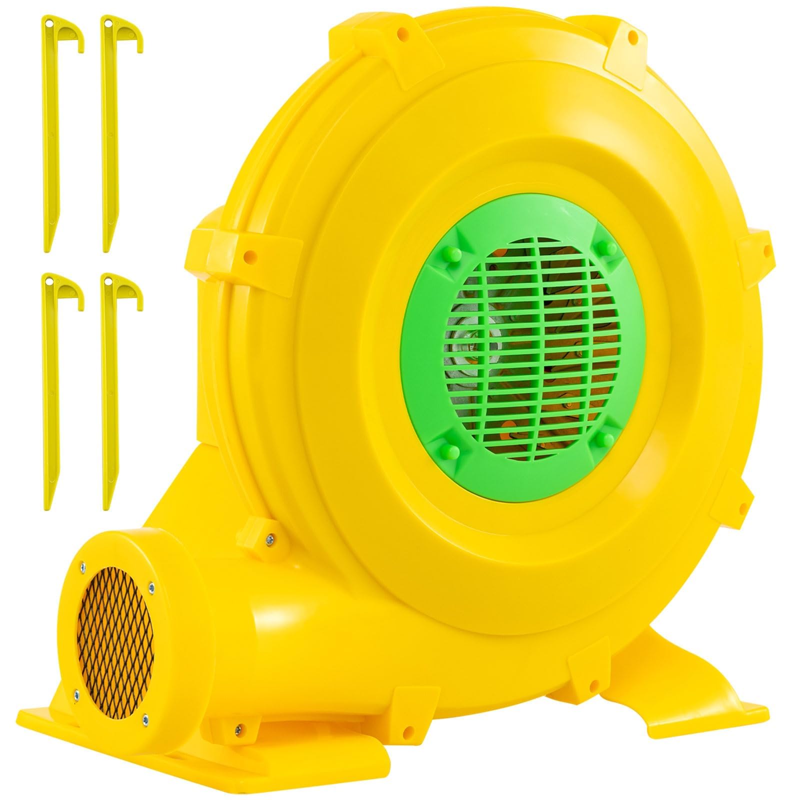 FANTASK Bomba de Ventilador para Castillo Hinchable, 850 W, para Juguetes inflables, soplador con Mango y Anclaje al Suelo