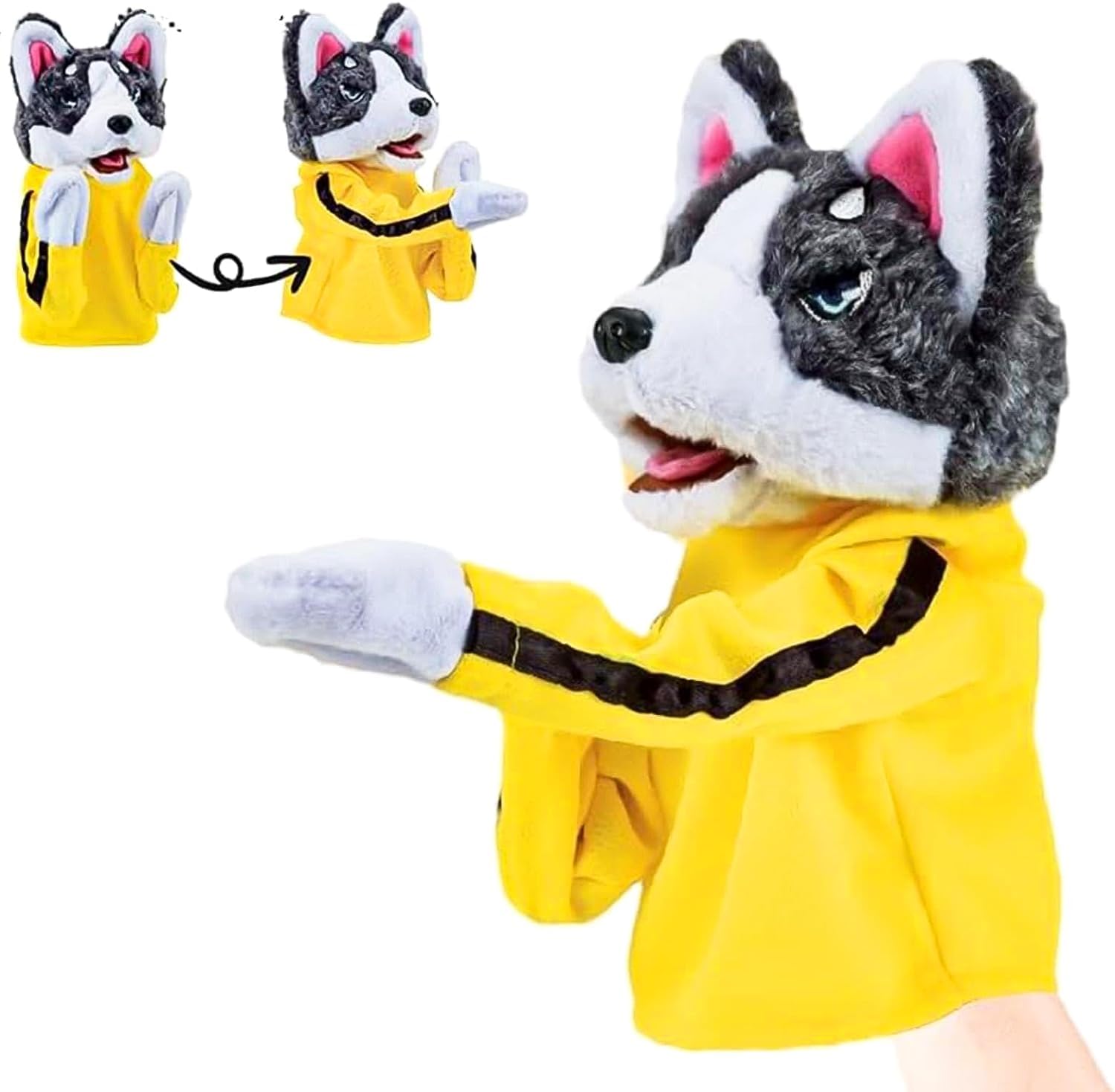 Kung Fu Dog Hand Puppets for Kids, Animal Dog Puppets for Boys Girls, Plush Animal Stuffed Animal Story Toys Gifts for 3-6 Year Old Boy
