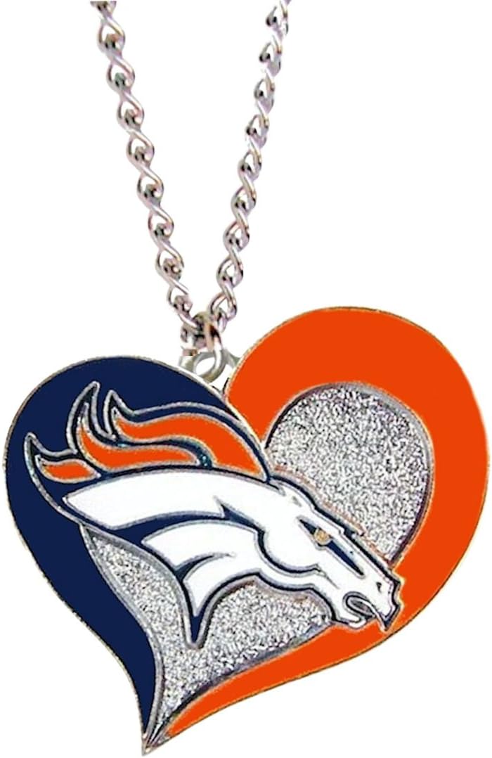 NFL Swirl Heart Pendant Necklace - Jewelry Gift for Mom, Wife, Sister, Daughter, Best Friend - Ideal Gift for Birthdays, Anniversaries & Special Occasions