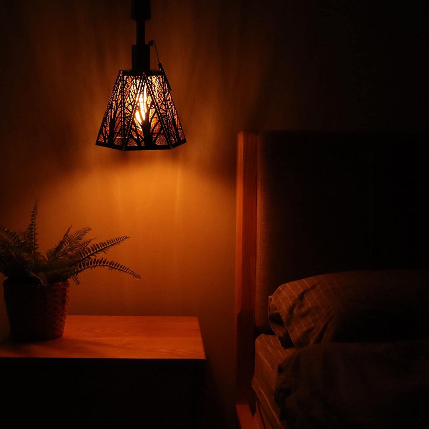 Lamp Shades, Modern Style Metal Lampshade with Forest Pattern for Chandelier Table Floor Wall Lamp, Detachable Lamp Cover Intrusive Installation for E27 E26 Lamp Holder for Living Room Bedroom