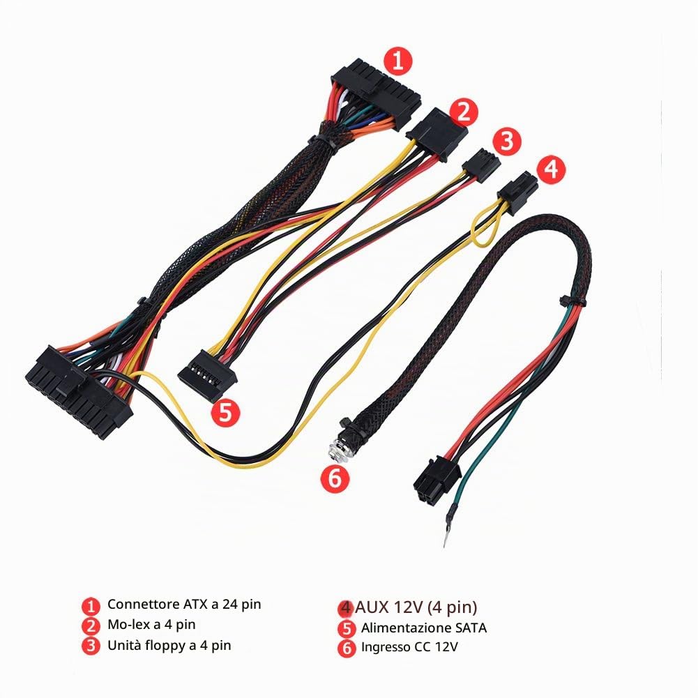DC 12V 120W PSU Modulo di alimentazione per PC con cavo di ingresso DC/ATX a 24 pin, Adatto per Mini Computer, HTPC, POS, Set-Top Box digitali, Case ITX, ecc