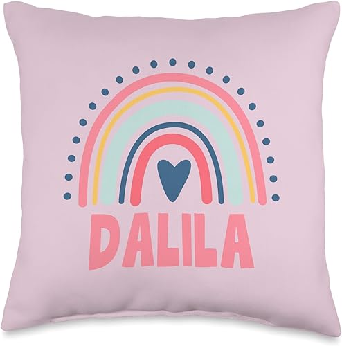 Dalila Name Custom Woman Myth Legend Pink Birthday Party Throw Pillow, 16x16, Multicolor