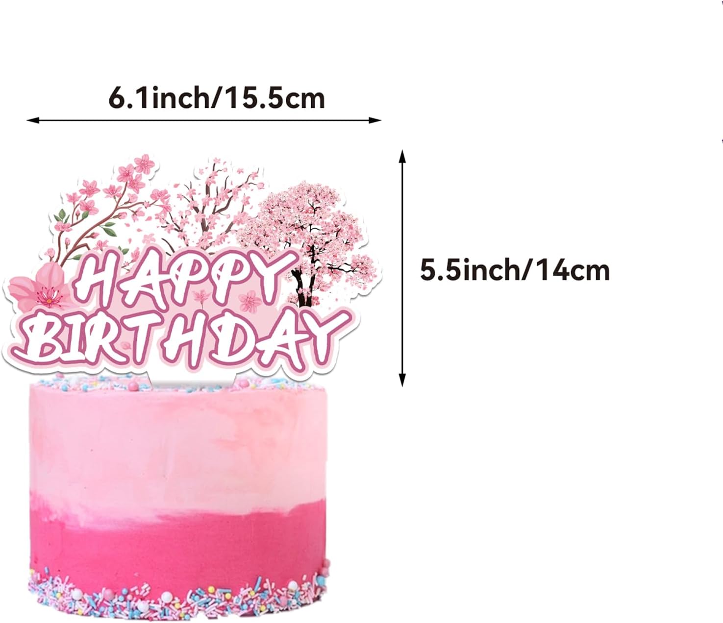 Cherry Blossom Party Decorations Cherry Blossom Birthday Party Supplies Japanese Decorations Includes Birthday Banner Cake Topper Cupcake Toppers Balloons for Wedding Bridal Baby Shower Decorations - Image 4