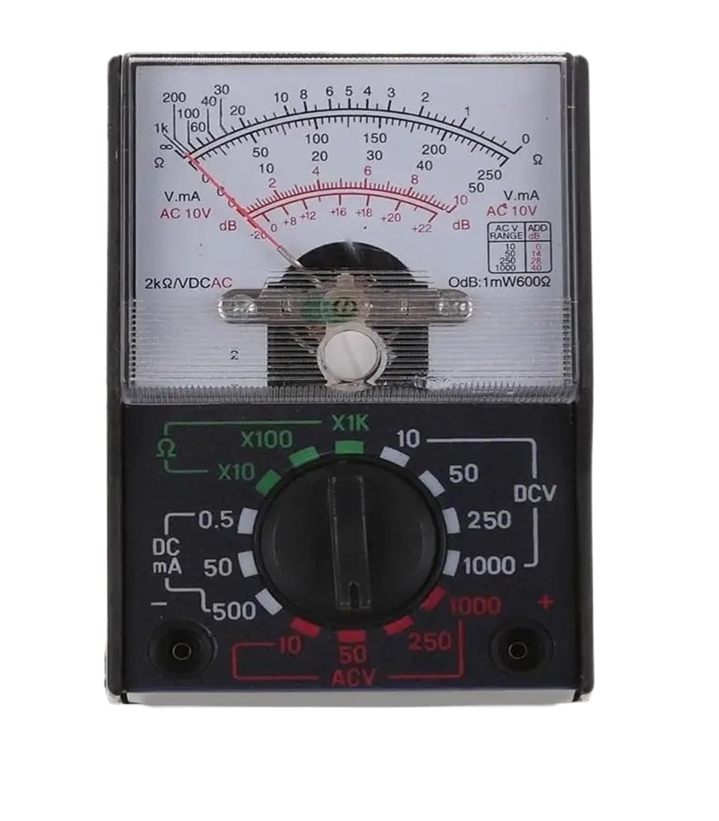 Narzędzie multimetru analogowego, woltomierz AC/DC 1000 V, amperomierz 250mA, miernik rezystancji 1K, ręczny wskaźnik, multimetr napięcia