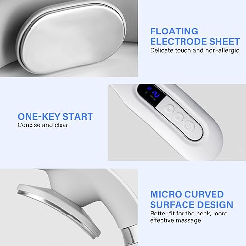 Miniatura 6 de Richie House Masajeador de cuello con calor, masajeador de cuello para aliviar el dolor de tejido profundo, ajuste de múltiples modos, portátil y