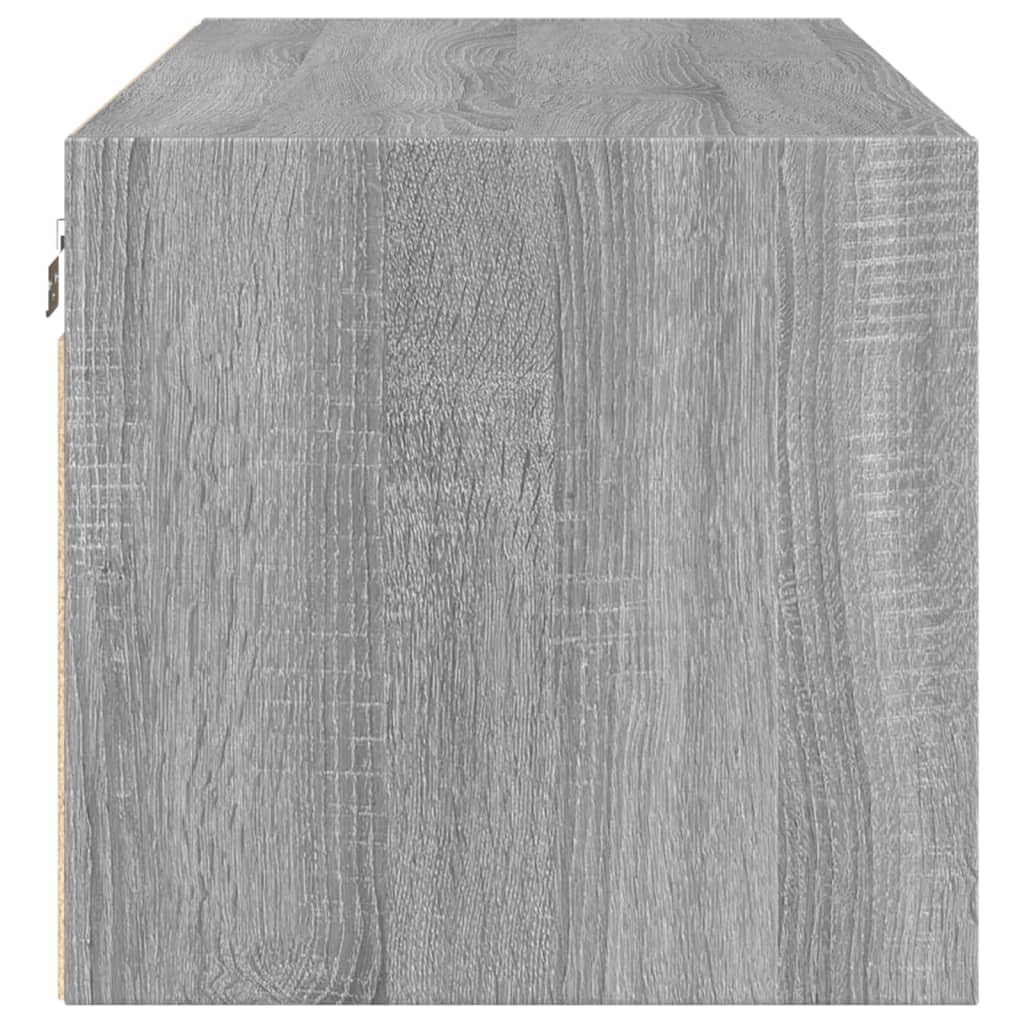 Wandschrank mit Glastüren, Grau Sonoma, 102x37x35 cm, robuster Holzwerkstoff, vielseitiger Büroschrank für stilvolle Aufbewahrung