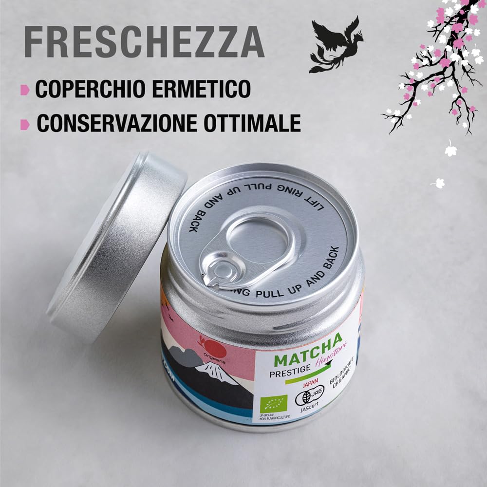 ORIGEENS TE MATCHA CERIMONIALE BIO PRESTIGE HINOTORI - Tè matcha BIO giapponese in polvere – Usucha/Koicha/Matcha Latte - Scatola 30g, Matcha Tea