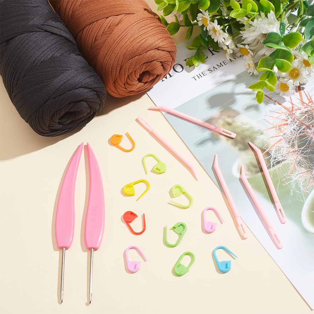WADORN Crochet avec Ensemble de Fils, L'Ensemble D'Accessoires pour Outils de Tricot au Crochet Comprend 2 rouleau, Fils à Crochet, Marqueurs de Points Aiguilles Crochets Projet de Tissage de Fil DIY