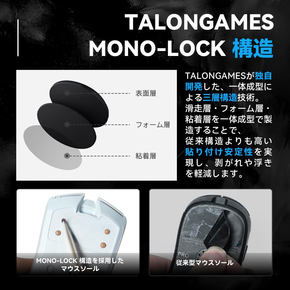 Amazon | TALONGAMES マウスソール 汎用 4mm ガラスマウスパッド用