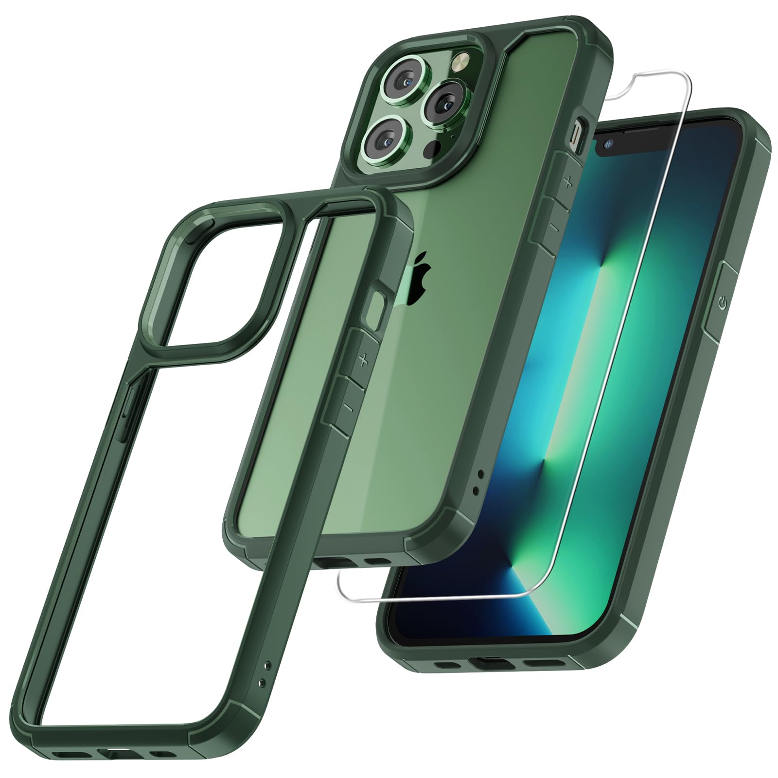 TAURI Funda para iPhone 13/iPhone 14, Compatible con MagSafe [No amarillea] con Vidrio Templado, Carcasa Nueva para iPhone 13/iPhone 14,Funda Ultra Fina antichoque - Transparente — view 63