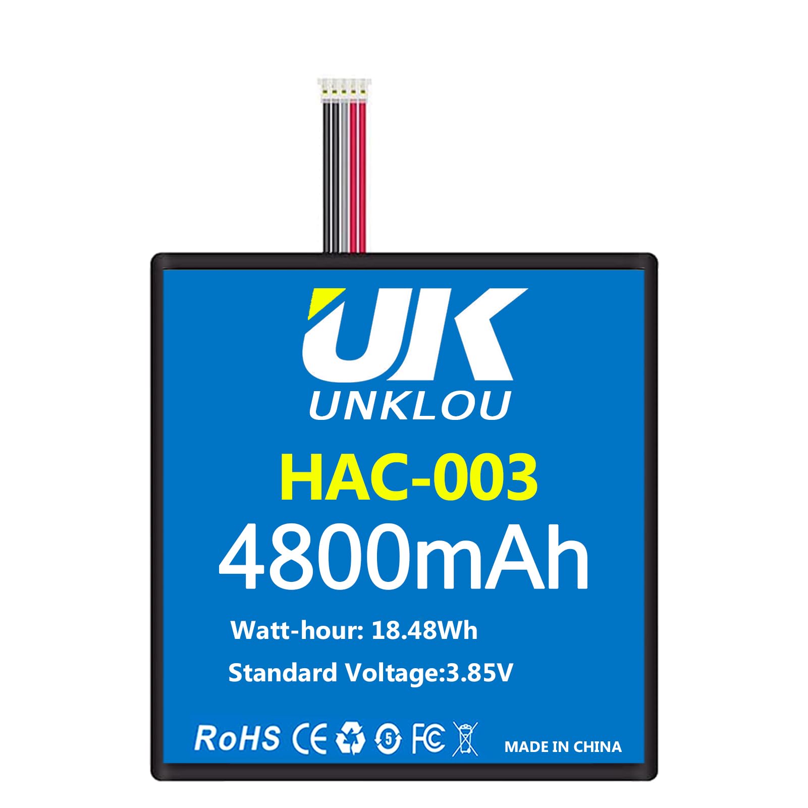 UNKLOU HAC-003 Battery, Newest 4800mAh Li-Polymer Replacement Battery for Switch 2017 Game Console HAC-001 Internal Battery, Part Number HAC-003 HAC-A-BPHAT-C0 with Repair Replacement Tool Kit