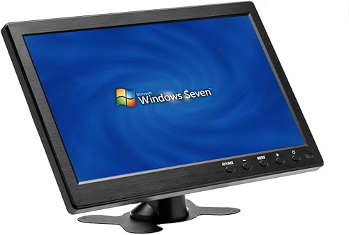 Hikity Monitor HDMI pequeño de 10 pulgadas, monitores CCTV portátiles de 1280 x 600 con BNC, AVI, VGA, cable de entrada HDMI, control remoto,
