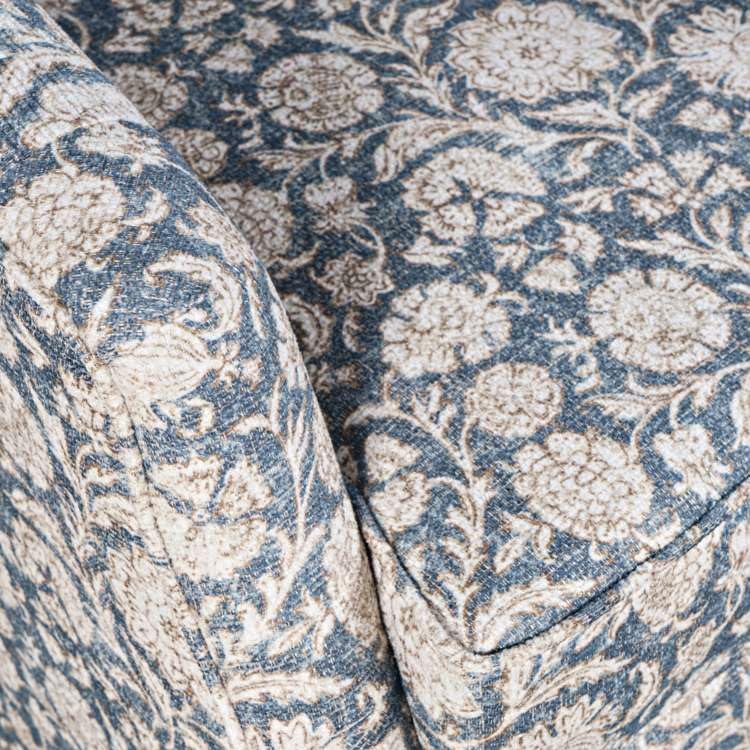 Sillón giratorio tapizado floral azul compacto miniatura 5