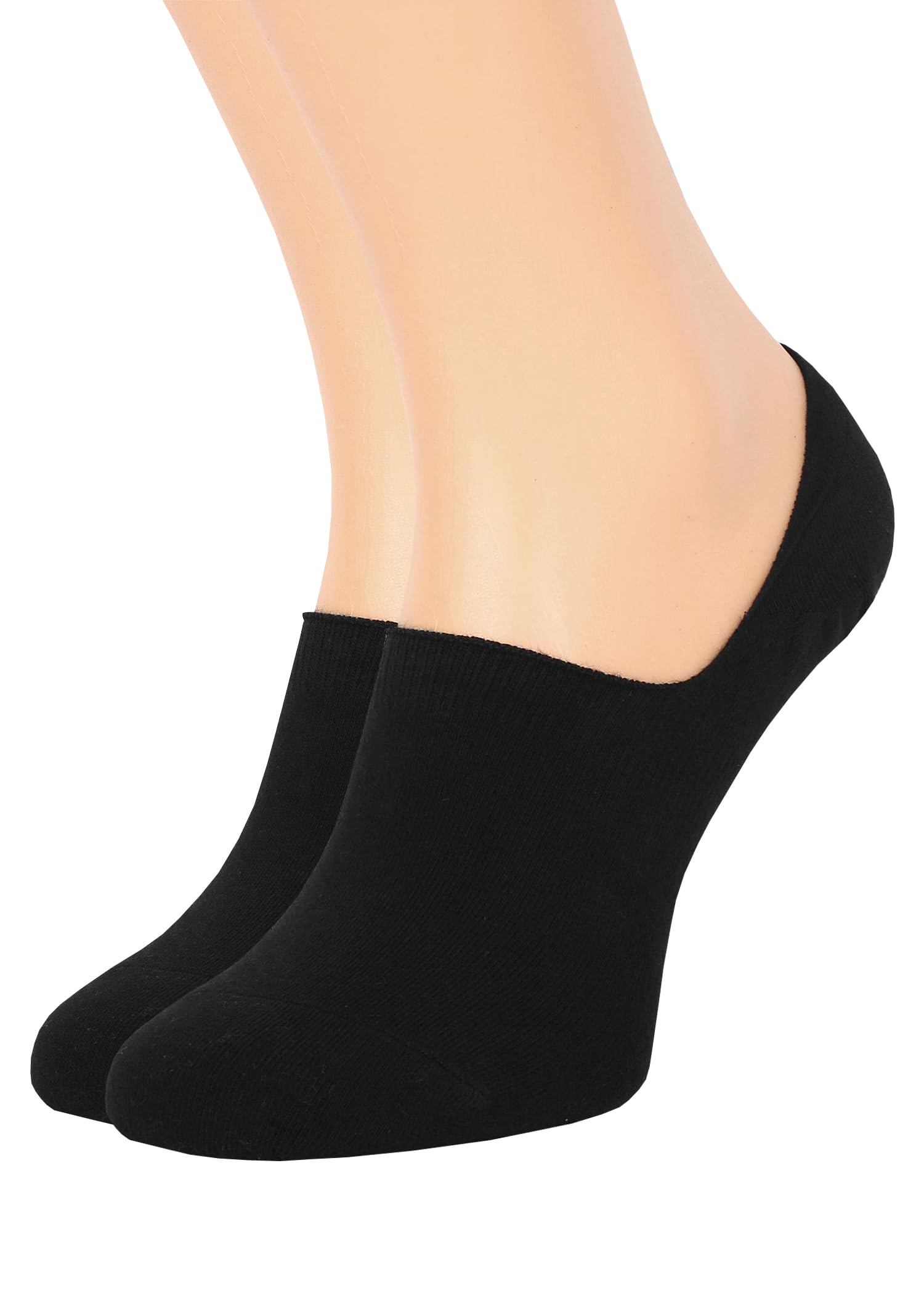 MARILYN Męskie skarpety do sneakersów, niewidoczne, antypoślizgowe, krótkie, czarne, bawełniane, antypoślizgowe, 6 par | czarny, 39-42 EU