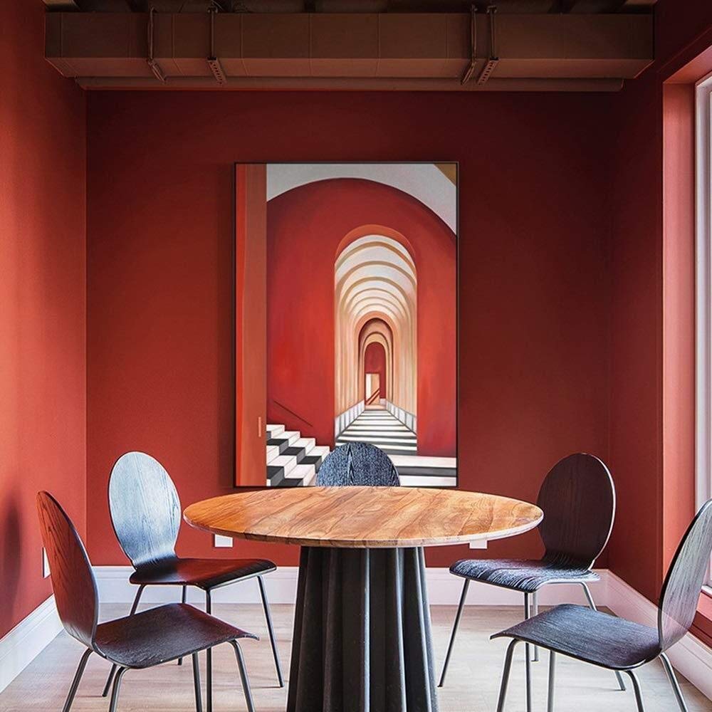 Amazon.co.jp: Zxyan 壁画 壁掛け 黒額縁北欧近代回廊抽象アールデコは