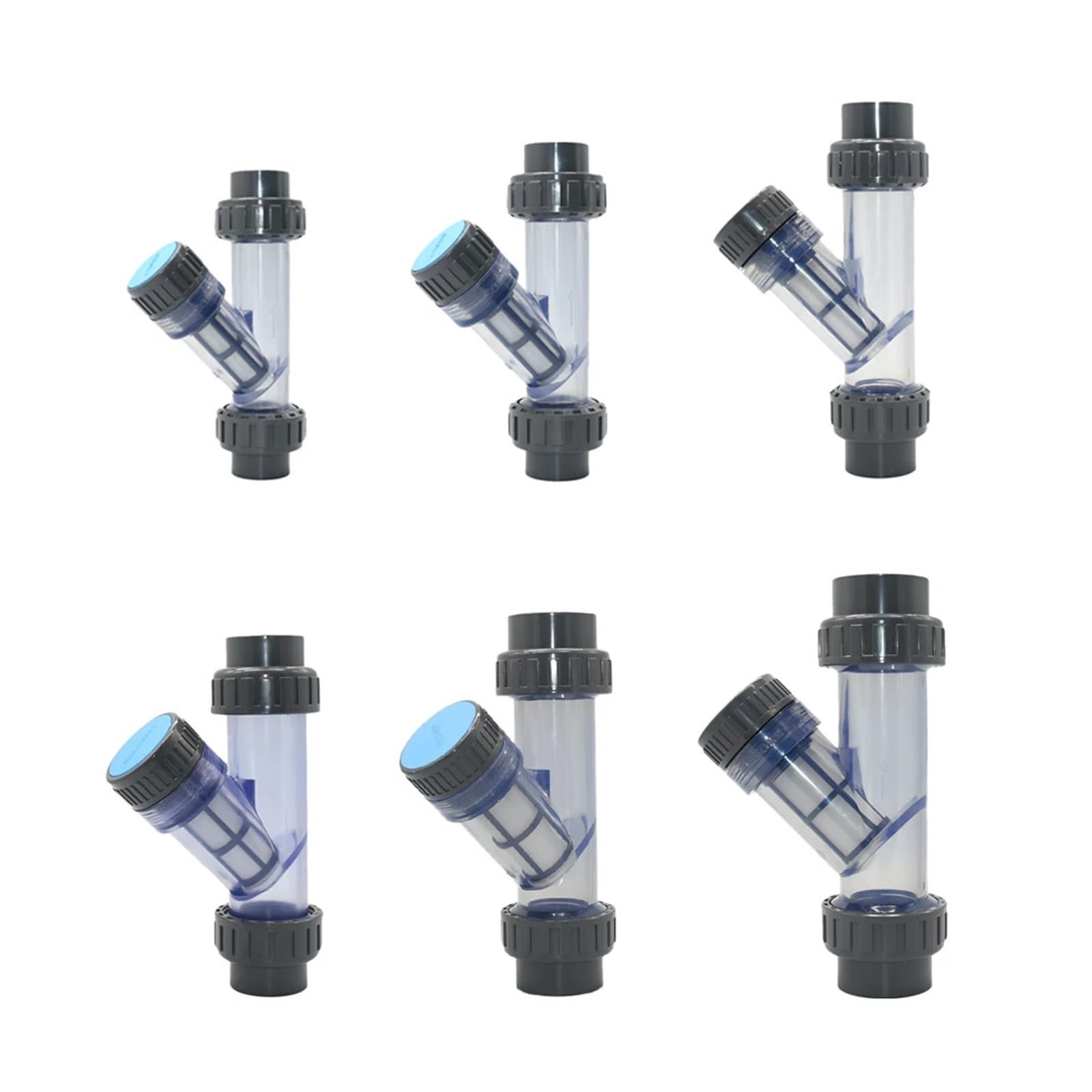 Filtro de agua tipo enchufe de 20/25/32/40/50/63mm, riego de jardín transparente, accesorios de 1mm DN15/20/25/32/40/50(63mm)