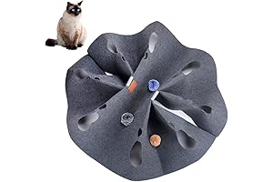 Lily Brown Interactive Play Rug With Holes For Cats