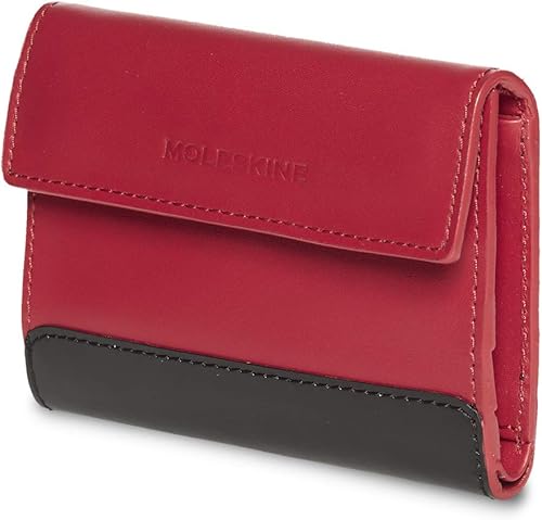Moleskine Classic - Cartera triple de piel, color rojo