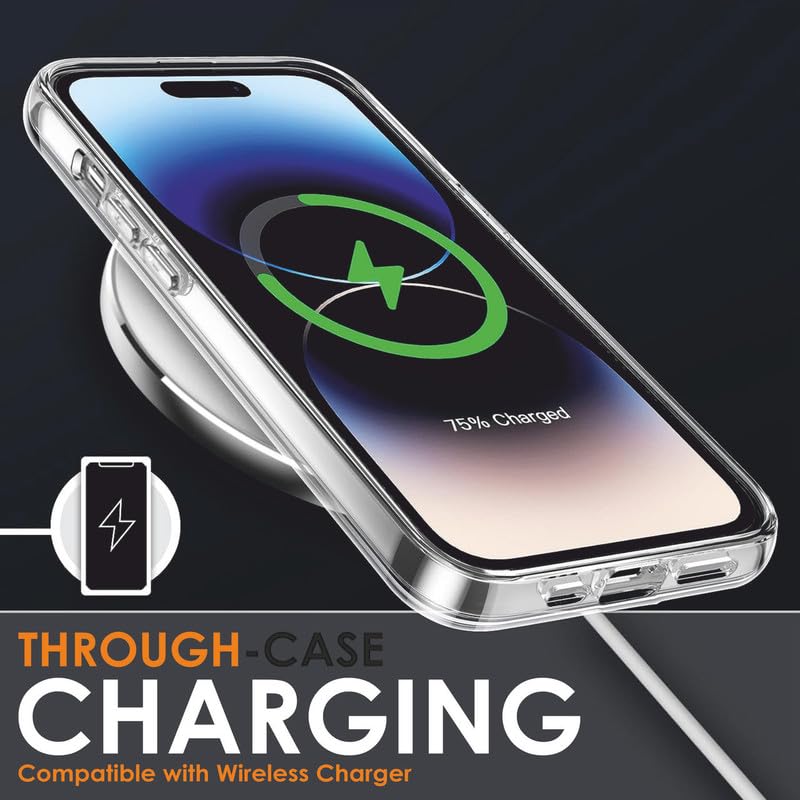 Image of Thermoplastic Polyurethane For iPhone Case 14 Pro Max,[Anti-Yellowing Technology] [Military Grade Drop Protection] Shockproof Slim Hybrid Phone Case For iPhone 14 Pro Max-Crystal Clear