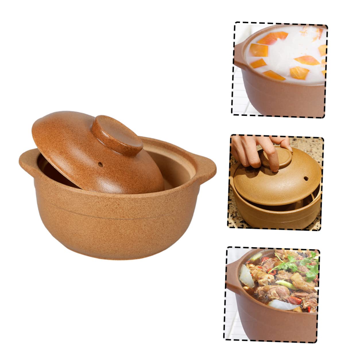 Kochtopf, Keramik-Auflauf, chinesischer Auflauf, Hot Pot, Tontöpfe, Ofen-Schmortopf mit Deckel, antihaftbeschichteter Suppentopf mit Deckel, Kochsaucentopf mit Deckel, Kochtopf für den Heimherd, Kera